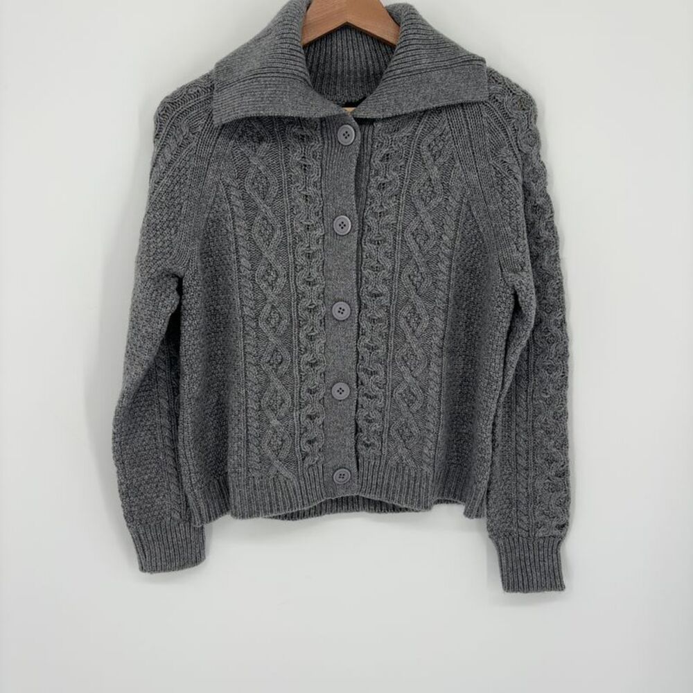 Forte Cashmere Wool & Cashmere-Blend Luxe Cable Cardigan